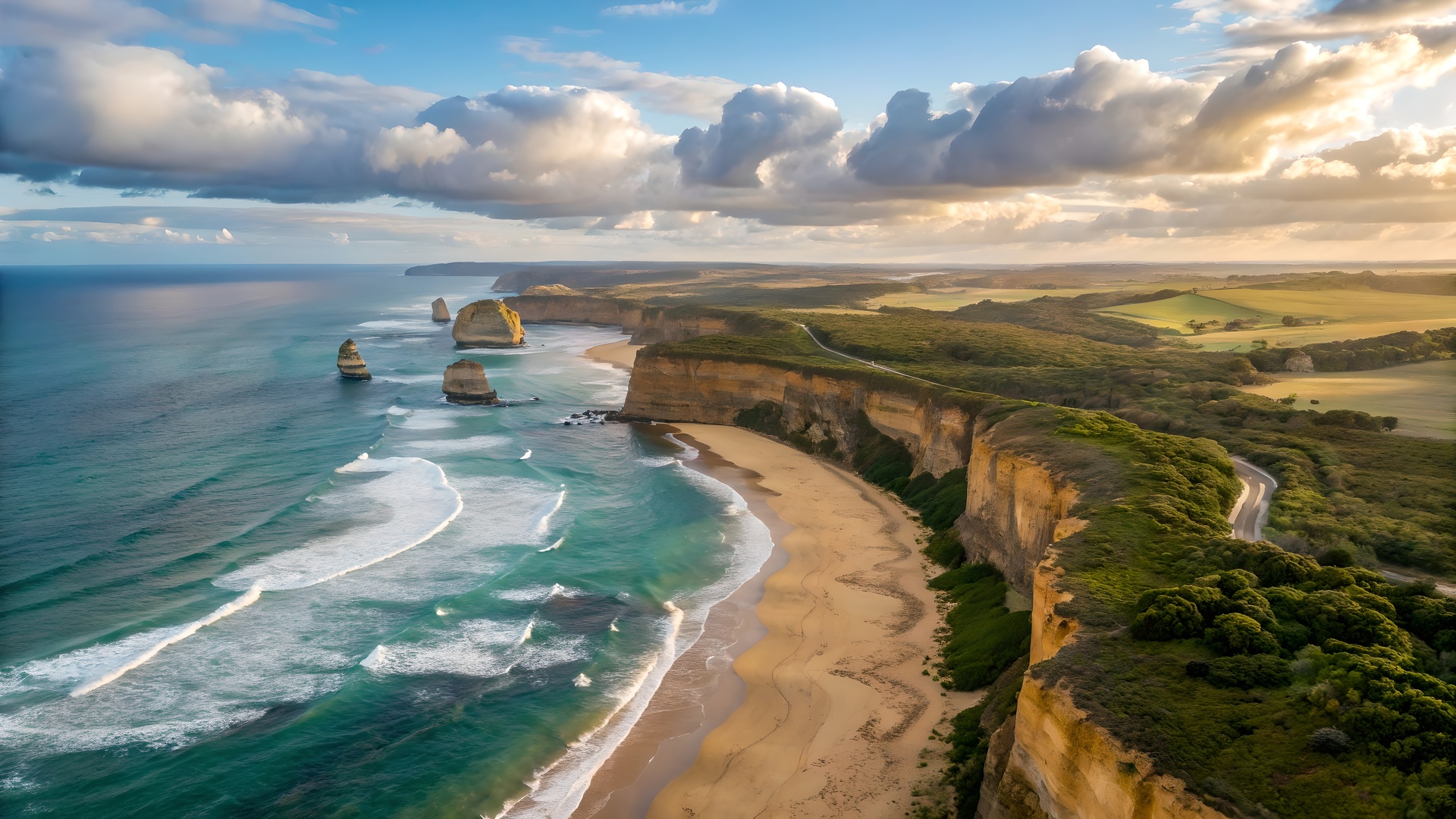 Coastal Landscape With Stunning Cliffs And Turquoise Waters