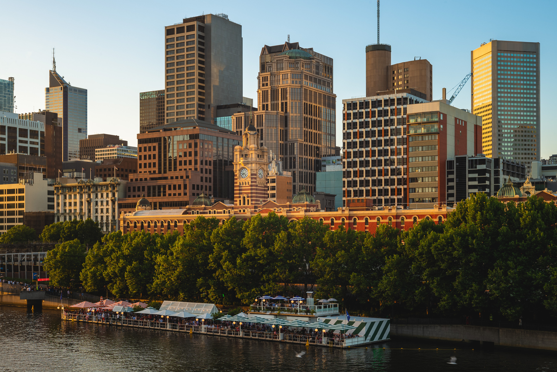 Melbourne City Skyline In Victoria Australia